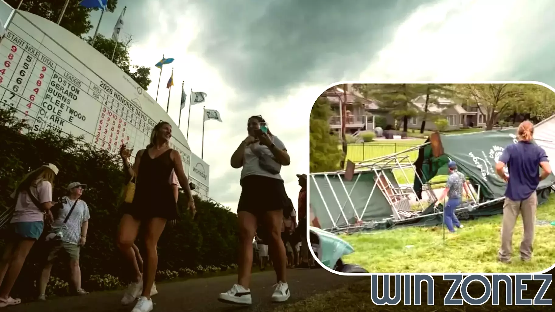 TV tower goes down during storm at the Memorial Tournament